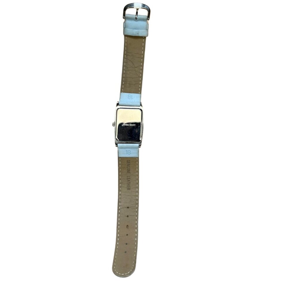 Pedre Watch Silver Tone Colorful Stripe Dial Blue Leather Band Japan MOVT - Picture 3 of 7